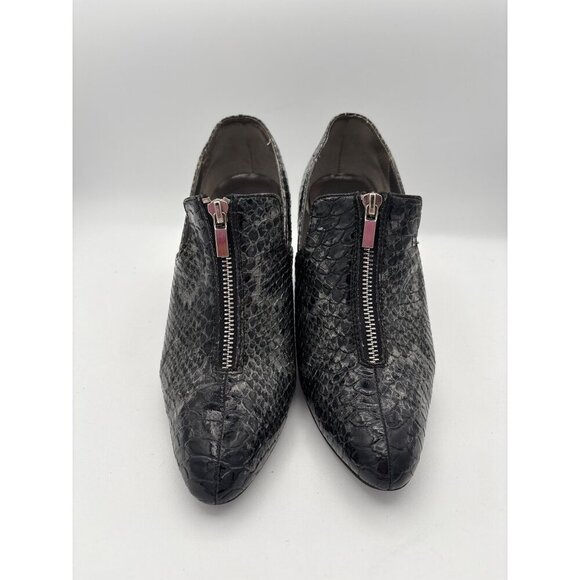 Bijou New York Shoes - Bijou New York Womens Black Snakeskin Pattern Heeled Ankle Boots Size 7.5 With F
